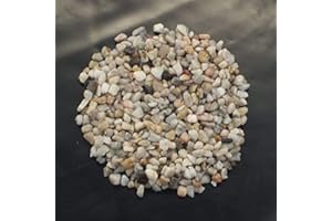 Unipac E430X Aquarium Nordic 4-6mm Natural Pea Gravel Fish Tank Stone Substrate 2KG, Transparent
