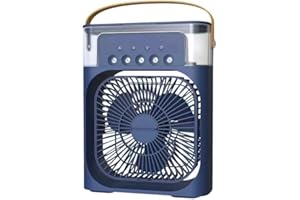 SURPZON Ventilator USB Mini Tisch-Klimaanlage mit Wasserzerstäuber, Duftdiffusor,Luftbefeuchter Timer automatische Abschaltung, drehbar, LED 7 Farben, leise tragbar, Zuhause, Büro, Camping