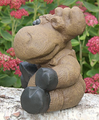 Steinfigur Elch sitzend – Hellbraun, Deko, Figur, Garten, Stein, frostsicher - 4