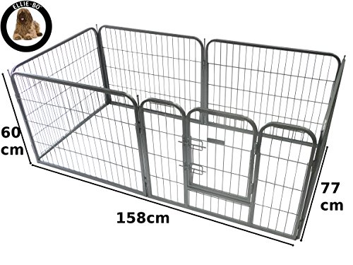 Ellie-Bo-Heavy-Duty-Modular-Puppy-Exercise-Play-Whelping-Pen-158-x-77-x-60-cm-6-Pieces