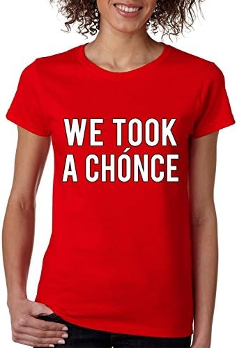 Allntrends Women's T Shirt We Took A Chonce (S, Red)