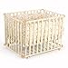 BABY VIVO WOODEN PLAYPEN SQUARE 100x75 CM WITH REMOVABLE WASHABLE INLAY CREAM