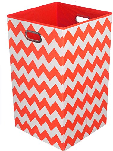 Modern Littles Chevron Folding Laundry Basket (Bold Red)