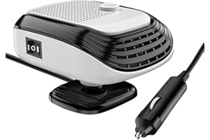 Hojalis Car Heater 12V 120W, Fast Heating Car Defroster That Plug into Cigarette Lighter, Car Demister With 2 in 1 Heating and Cooling, Automobile Windscreen Fan Can be Rotated 360° for Car, Truck