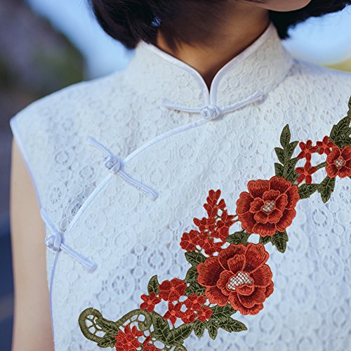 Blue Vessel 1 Stk Stickerei Rose Blume Nähen auf Patch Abzeichen Tasche Hut Jeans Kleid Applique Fertigkeit (a) - 6