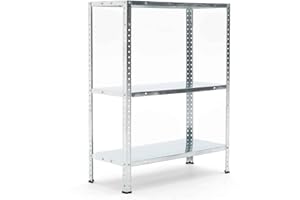 CATTERHOUSE Estantería Metálica Galvanizada Nils Solid 90-70x30x90 cm Estantería de Almacenaje con 3 Baldas de Acero Galvanizado Soporta hasta 150 kg