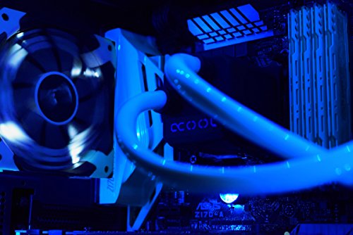 VIBOX Voxel GL750-144 Komplett-PC Paket Gaming PC – 4,5GHz Intel i7 Quad Core CPU, GTX 1050 GPU, Super, Wassergekühlter Desktop Gamer Computer mit Spielgutschein, 22″ HD Monitor, Gamer Tastatur & Mouse, Windows 10, Blau Innenbeleuchtung, lebenslange Garantie* (4,2GHz (4,5GHz Turbo) Superschneller Intel i7 7700K Kabylake Quad 4-Core Prozessor CPU, Nvidia GeForce GTX 1050 2GB Grafikkarte GPU, 32GB Crucial Ballistix 2400MHz RAM, Kingston 480GB SSD, 3TB Festplatte, Alphacool Eisbaer Wasserkühler) - 6