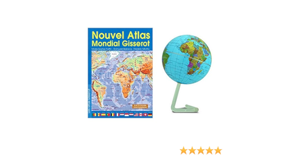 Globe Terrestre Rotatif Avec Atlas Mondial Amazon Fr Fournitures De Bureau