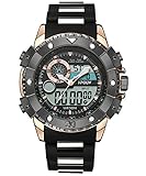 Herren Uhren Militär Wasserdichte Sport Chronograph Dual Display LED Licht Analog Digital Groß Armbanduhr Männer Stoppuhr Army Shock Resistant Casual Digitaluhr mit Schwarz Gummiband (Roségold)