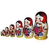 Höhe: 16cm, Durchmesser: 7,5cm, 7 ineinandergelegte Einzelpuppen