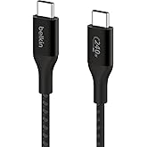 Belkin BoostCharge USB-C - USB-C şarj kablosu, hızlı şarj kablosu, 240 W Power Delivery, USB-IF sertifikalı, iPhone 15, MacBo