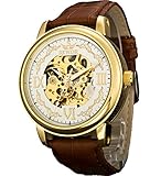 SEWOR Crusader Orologio da polso meccanico con scheletro trasparente a mano da u