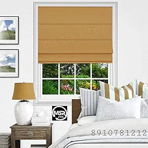 MSR 116 Roman Blinds/Curtains and Shades for Home Furnishing(Balcony,Kitchen,Bedroom,Bathroom etc) Copper (5 ft(W) 4 ft(H))