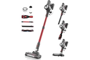 Diyuto aspiradora sin Cable, aspiradora 7 * 2600mAh, 33 kPa de sobrealimentación, 60 Minutos de Funcionamiento, aspiradora filtrada de 6 etapas con 2 HEPA, aspiradora de Mano de Cepillo LED V