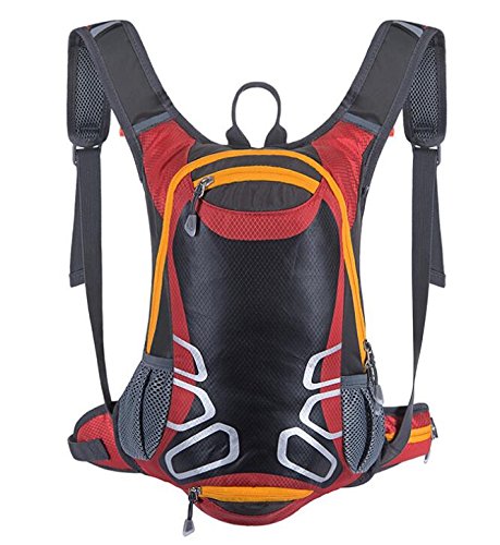 Zaino da ciclismo con porta casco zaino bicilindrico traspirante ultraleggero resistente 15L leggero zaino da sci piccolo bici zaino per campeggio escursionismo sci alpinismo trekking