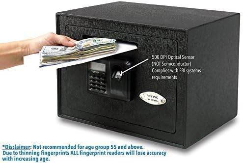 Viking Security Safe VS-25DBL Small Depository Biometric Safe Fingerprint Safe by Viking Security Safe
