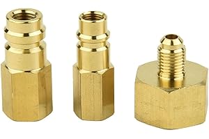 SPORTARC Car Conditioner Adapter Re-frigerants Bottle Adapter, Adapter Set For R134A 1/4 "SAE Thread W21.8 To 1/4'' SAE