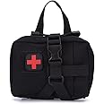 First Aid Kits, Tactical Survival Equipment, Military Molle Pouch EMT Utility Pouch Tactical Medical Pouches, IFAK Molle Rip Away Tactical Medical Bag for Home, Car, Traveling(Black, Empty)