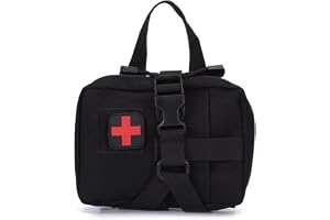 Vattentätt militärt hjälpen-kit, camping, utomhussport (svart, tom)
