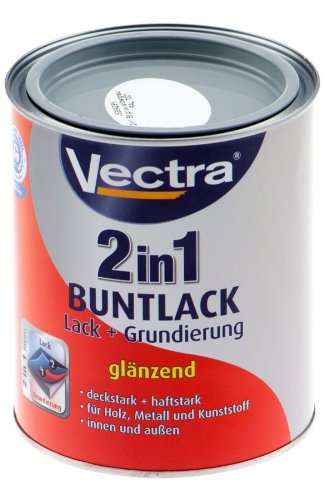 Vectra 2785 2in1 Buntlack Lack + Grundierung Silbergrau RAL 7001 Glänzend 750ml (WL6)