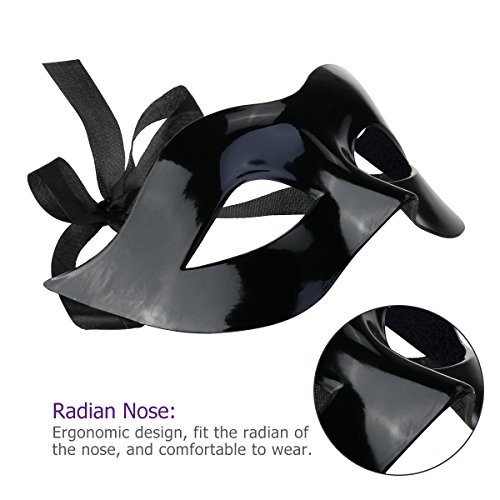 WINOMO Maskerade Kostüm Maske schwarz für Männer Frauen Party Ball Halloweenmaske - 3