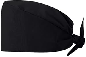 Zeizafa Adult Doctor Nurse Hat Plain Color Scrub Hat with Sweatbands Elastic Hat Protect Hair Hospital Factory Surgical Hat