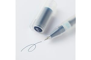 MUJI 無印良品 MUJI - Juego de bolígrafos de tinta de gel, tipo tapa (juego de 3 piezas) (azul marino, 0,38 mm)