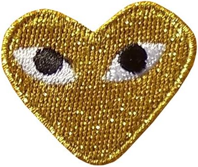 Comme Des Shiny Gold Embroidered Badge Patch Sew-on or Iron-on 3.8cm
