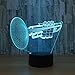 Produktbild Kjfgkf @ 3D Nachtlicht Modell Trompete 7 Farbwechsel 3D Led Nachtlicht Musikinstrumente Usb Tischlampe Licht Für Kinder Geschenk