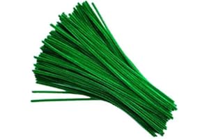 Carykon 100 PCS Fuzzy Chenille Stems Pipe Cleaners for Arts and Crafts (Green)