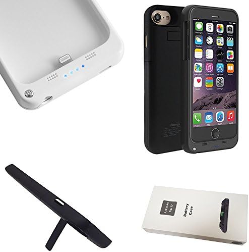 iPhone 7 Battery Case, 3200mAh iPhone Portable Charger Ultra Slim Rechargeable Extended Backup Battery Charging Pack External Power Bank Case Cover with Kickstand For iPhone 7 (Black)