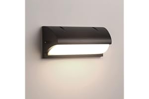 Mille Lucciole Applique da Parete Esterno LED Lampada da Parete Esterni Moderno Nero 12W 4000K Luce Naturale IP65 Impermeabile Lampade Muro Ovale Alluminio Per Cortili Giardini Portici Parchi Balconi