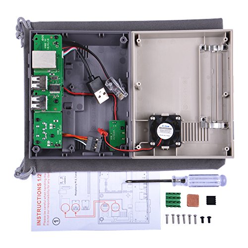 Retroflag NESPi Case   Plus con controladores de juego con cable USB y ventilador de refrigeraci  n y disipadores t  rmicos para RetroPie Raspberry Pi 3 2 modelo B y Raspberry Pi 3B  