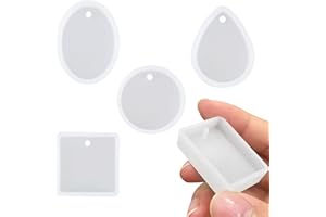 UTEFIF 5 stampi in resina epossidica, stampi in silicone in resina, per portachiavi, numero civico, orecchini, fai da te