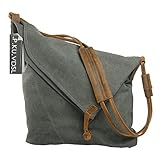 ★ UPGRADE MATERIALS - Messenger Bag aus weichem Canvas und echtem Rindsleder. Verbesserte Schultergurte sind breiter und dicker. Wird nicht an deinen Kleidern verblassen