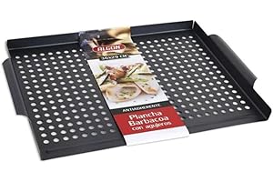 Algon plancha barbacoa con agujeros, placa para parrilla, anti adherente, medida 36x29 cm