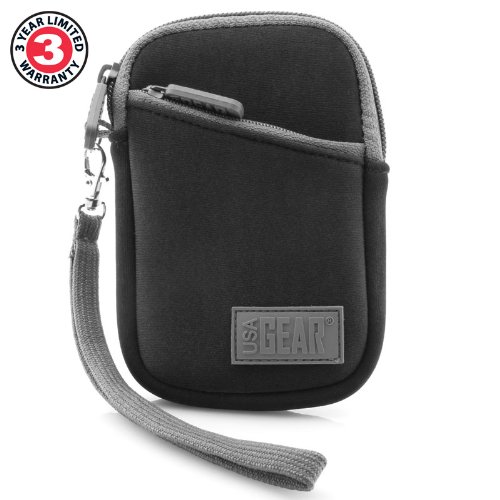 Housse Etui Lecteur MP3 Appareil Photo Compact - Apple iPod Sony Sandisk Swees Memup Samsung Galaxy Camera 2 NX Mini Canon Digital Ixus 155 150 145 132 et bien plus Inclus chiffon en microfibre - Par USA GEAR Housse Etui Lecteur MP3 Appareil Photo Compact - Apple iPod Sony Sandisk Swees Memup Samsung Galaxy Camera 2 NX Mini Canon Digital Ixus 155 150 145 132 et bien plus Inclus chiffon en microfibre - Par USA GEAR