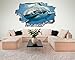 Produktbild Hai Shark 3D Look Wandtattoo 70 x 115 cm Wanddurchbruch Wandbild Sticker Aufkleber DesFoli © C177