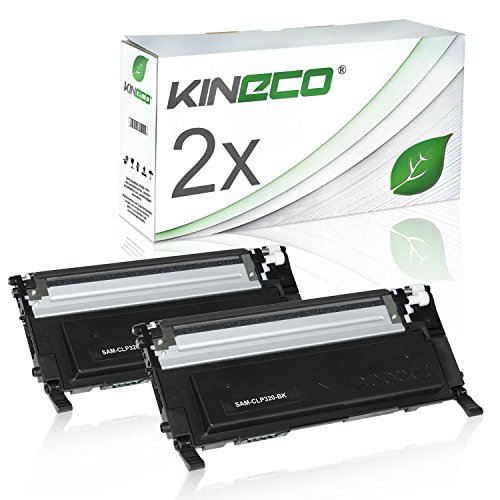 2 Toner kompatibel zu CLP-320 für Samsung CLP-325, CLX-3180, CLX-3185 - CLT-K4072S/ELS - Schwarz je 2.500 Seiten