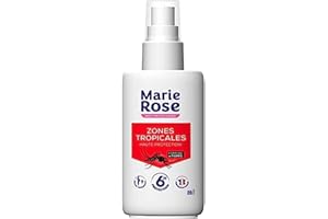 MARIE ROSE - Spray Anti-Moustiques Haute Protection Zones Tropicales - 100ml - Protection Efficace Contre Les Moustiques Tropicaux Et Tigres