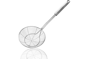 Aieraczy 14cm Schaumkelle Edelstahl, Schaumlöffel, Abseihlöffel Sieb, Spinnennetz-Schöpflöffel, Siebkelle Küche, Küchensieb für Wok Zubehör, Filter Skims Fat Scum, Skimming Fett Schaum