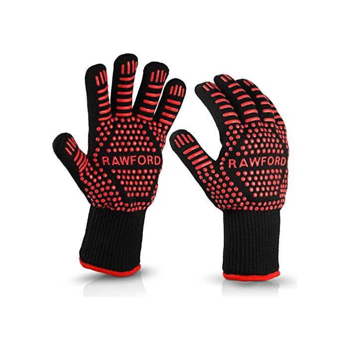 Premium Ofenhandschuhe 2er Set Bis Zu 500 C Khler Und Angenehmer Schutz Vor Hitze En407 Beglaubigte Grillhandschuhe Extra Lang