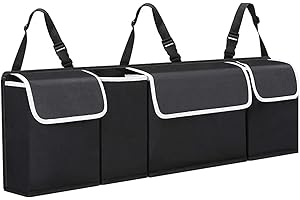 Abnii Car Boot Organiser, Boot Storage Bags for Suv and Hatchback Multiple Types of Pockets Adjustable Buckle Straps to Fit Waterproof Foldable Durable,Keeps Your Car Boot Tidy