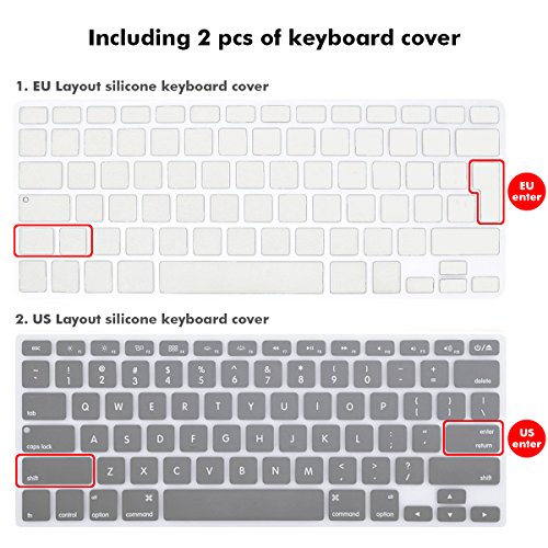 MacBook Pro 13 Hülle Schale,iNeseon Ultra Slim Plastik Hartschale Tasche Cover Shell, US Grau und EU Transparent Tastatur Abdeckung Schutzhülle für Apple MacBook Pro 13.3 Zoll mit CD-ROM Drive Modell:A1278 (Grau) - 4