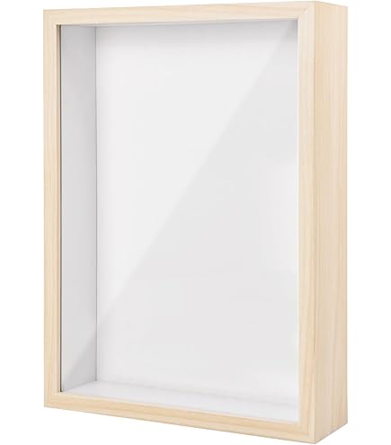 Boîte à Ombre En Bois 15x15 Cm Avec Fenêtre En Verre - Pour Exposés Souvenirs, Photos, Médailles, Cadeau Naturel