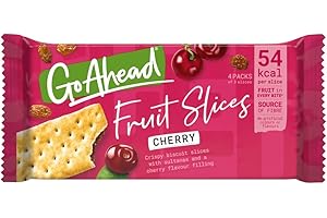 Go Ahead Cherry Crispy Fruit Slices, Fruit in Every Bite, 4 Packs of 3 (12 Slices in Total)