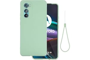 BRAND SET Cover per Motorola Edge 30 5G, Custodia Silicone Liquido con Rivestimento in Tessuto in Microfibra Custodia Soft Touch per Motorola Edge 30 5G-Verde