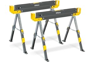 D-TACK 2x Arbeitsbock Multifunktion blizz-z Edition | Höhenverstellbarer Sägebock |Metallbock mit Anti-Rutsch-Beschichtung | Faltbock mit einer Tragkraft bis zu 1180 kg pro Paar