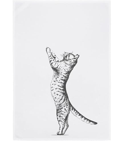 Geschirrtuch Mit Mandala-Blumendruck, Kleine Katze, Dekorativ