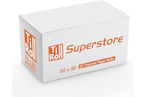 PRIMATEL 80 x 80 Thermal Till Roll Epos Receipt Paper 1 Box 20 Rolls 80 x 80 x 12.7mm Core 80x78 Fit Epson TM-T20